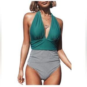 NWT Cupshe one piece halter tie top swimsuit size small